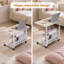Bureau debout mobile à hauteur ajustable - Table d'ordinateur portable compacte avec tablettes de rangement - Bureau d'ordinateur roulant pour bureau à domicile, bureau, école - ergonomique, avec roulettes-1639466519-1639466517