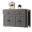 Îlot de cuisine de salle à manger extensible 27 po avec tiroirs de rangement - glissière en métal gris stable et armoire-1311175894