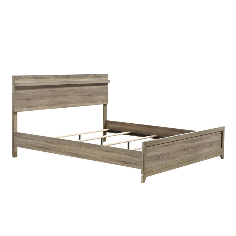Cadre de lit en bois naturel 1pc, Grand lit