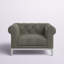 Fauteuil Chesterfield en cuir capitonné à boutons Idyll-1654252741
