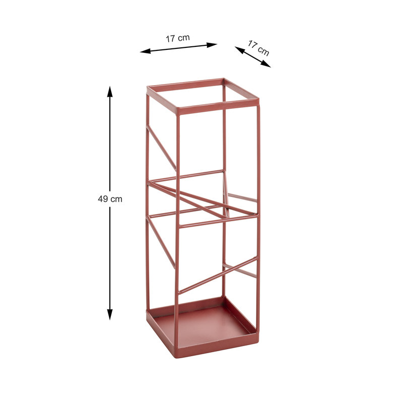 Hinrichs Metal Freestanding Umbrella Stand, Red