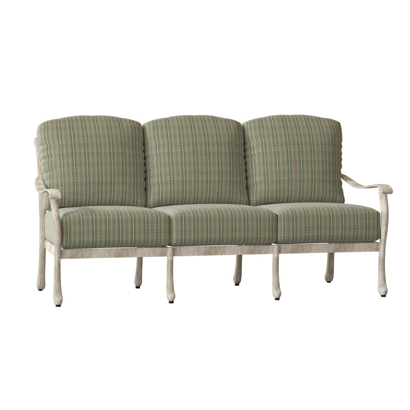 Casa Outdoor 3 - Seat Patio Sofa, Weathered White, Canvas Bird's Eye Sunbrella® Canvas