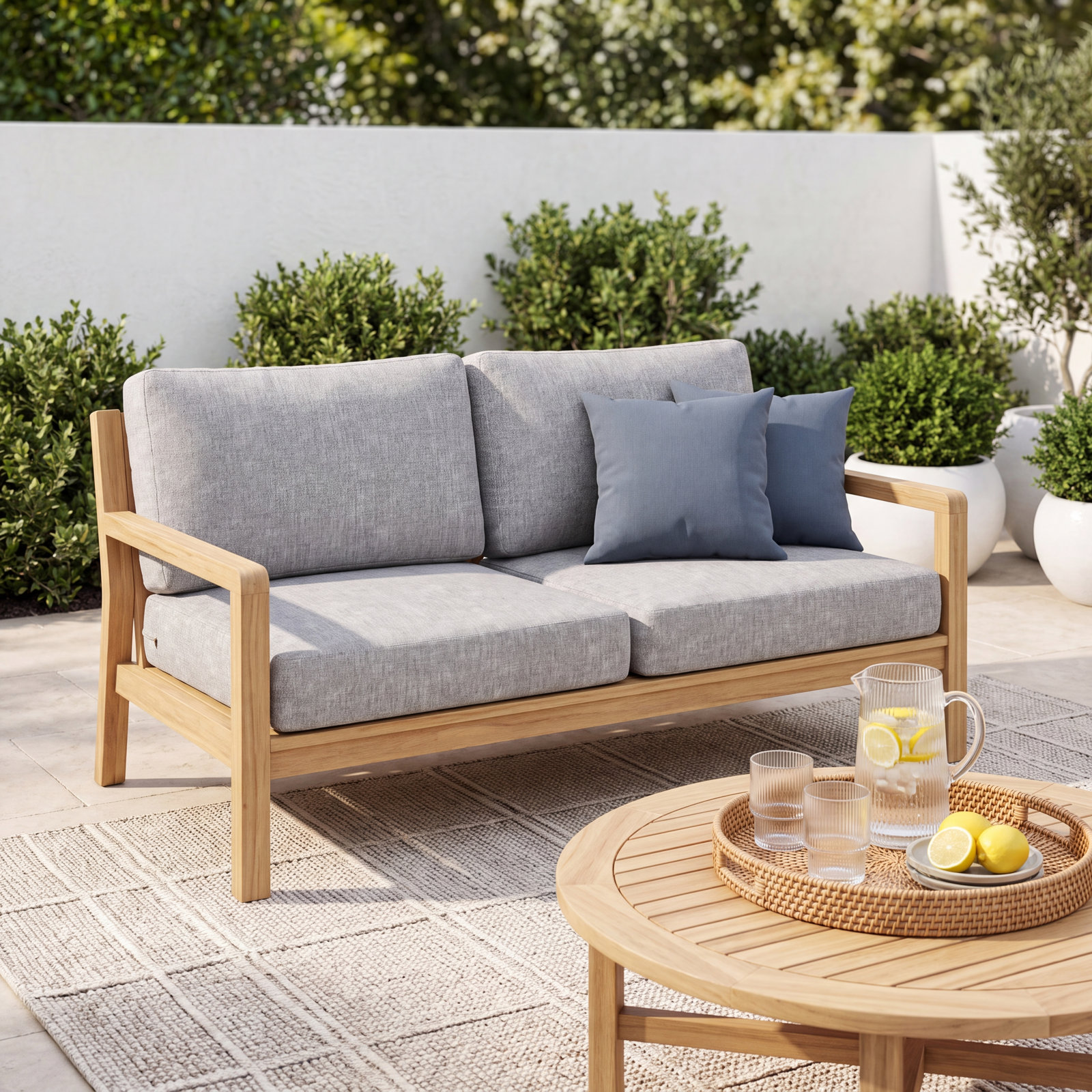 Lani 29" Sunbrella® Seat and Back Cushion, Canvas Granite Sunbrella® Canvas