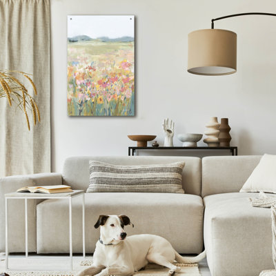 Art mural en verre Winston Porter «Wildflower Meadow Neutral» par Pamela Munger