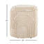 Repose-pieds de rangement 18 po en coton beige avec motif texturé à poils longs
