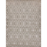 Metro-Velvet Geometric Area Rug in Light Beige