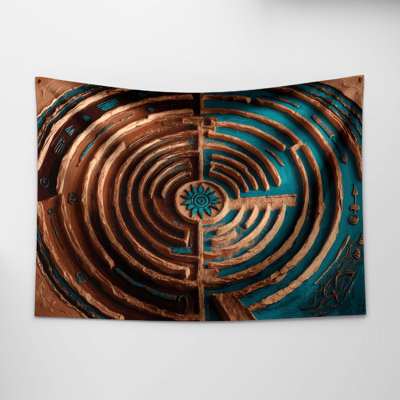 Southwestern Patterns Labyrinth Maze 216 Wall Tapestry