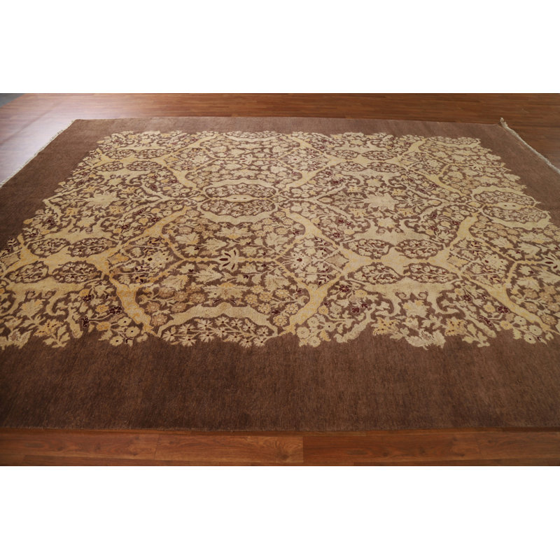 Tapis unique en laine brun 9 pi 2 po x 12 pi 5 po New Age