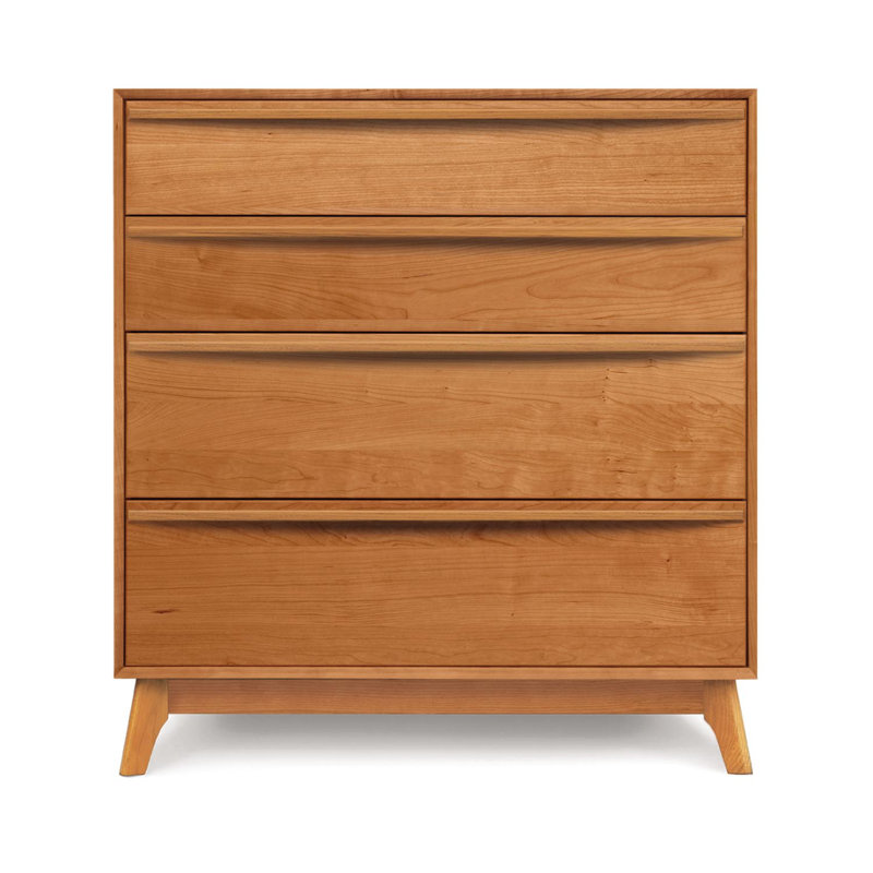Catalina 4 - Drawer Solid Wood Dresser, Natural Cherry