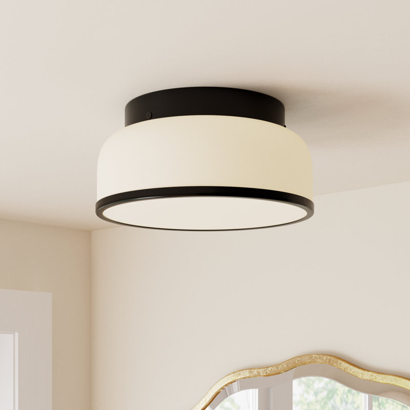 Asuna Glass Flush Mount, Matte Black