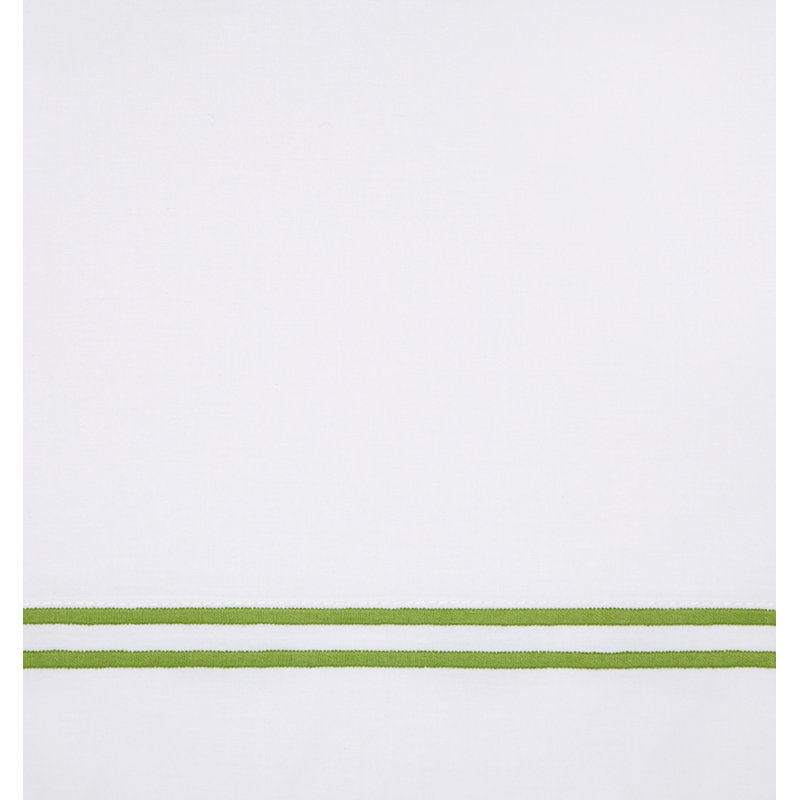Grande Hotel Percale Duvet Cover, White/Fern, Twin Duvet Cover