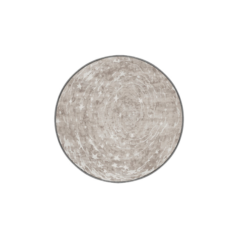 Silky Soft Plush Gray Area Rug, Round 4'