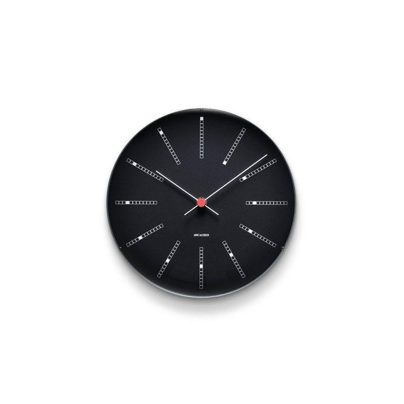Bankers Metal Skeleton Wall Clock, Medium, Black/White/Red