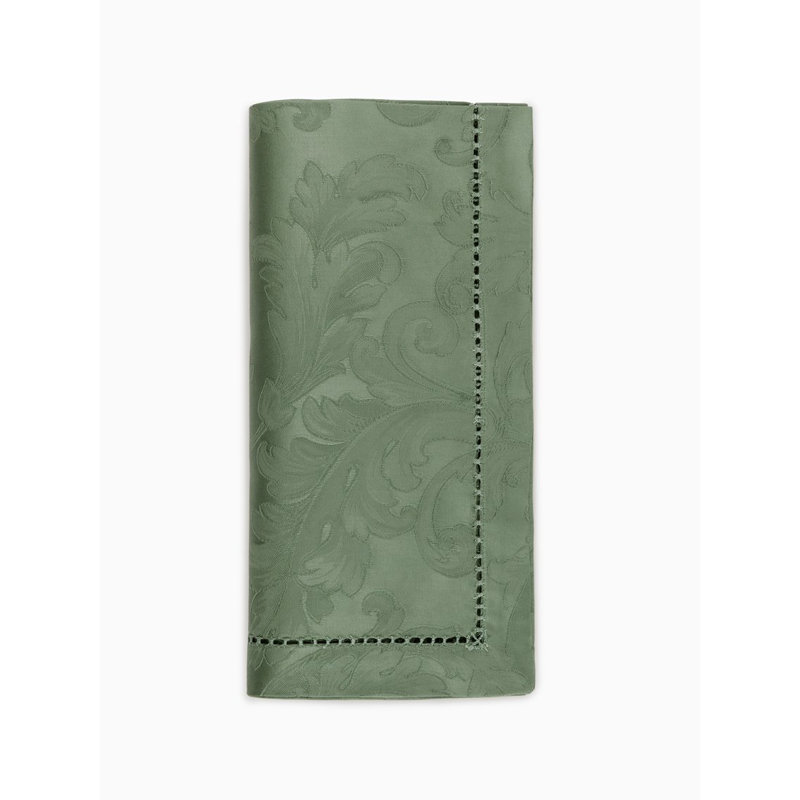 Acanthus Cotton Square Napkins, Sage