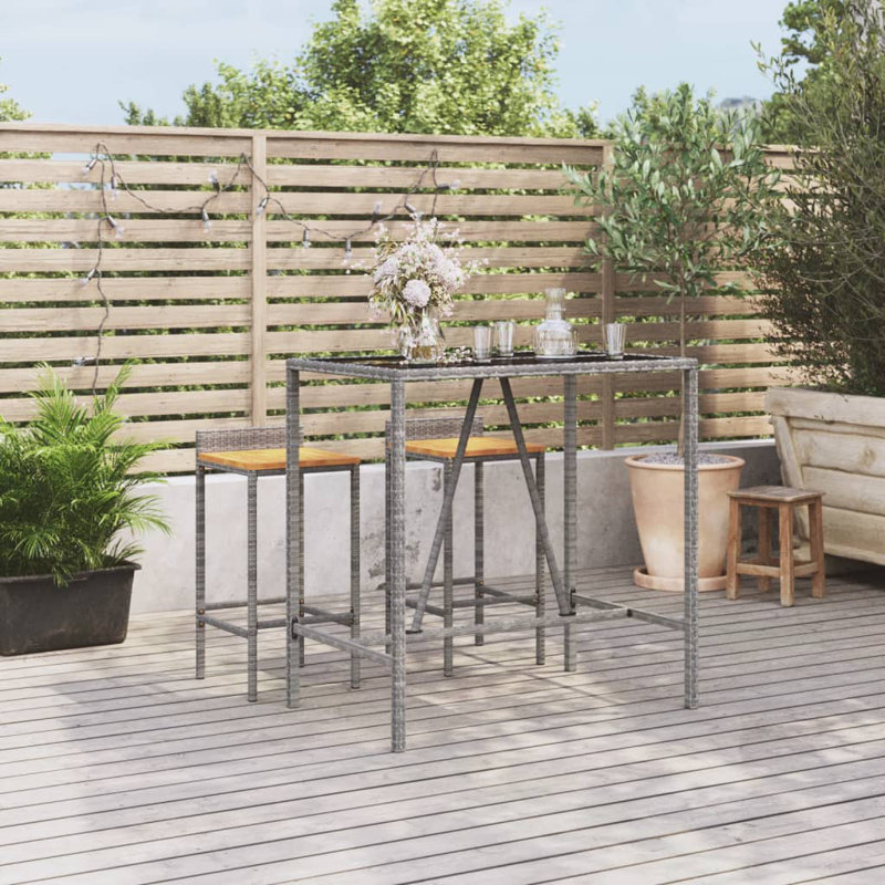 Table de bar d'extérieur rectangulaire L 43,3 po x l 27,6 po Dannyel, gris