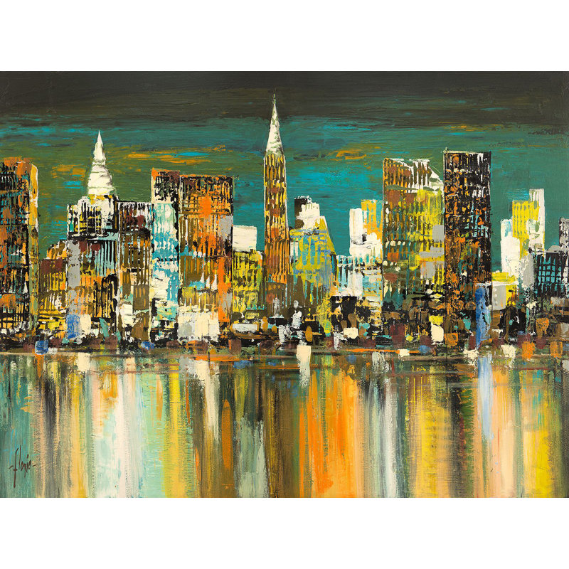 The Thousand Lights of New York by Luigi Florio - Wrapped Canvas Painting Print, 70cm H x 100cm W x 4cm D