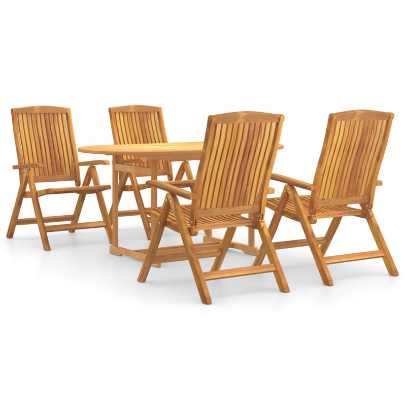 Vidaxl 5 Piece Garden dining set made of solid teak