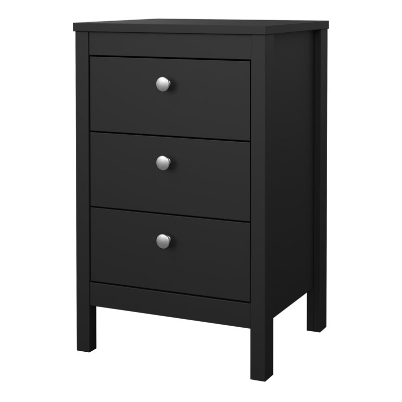 Reeni 43.8cm W Manufactured Wood Bedside Table, Black