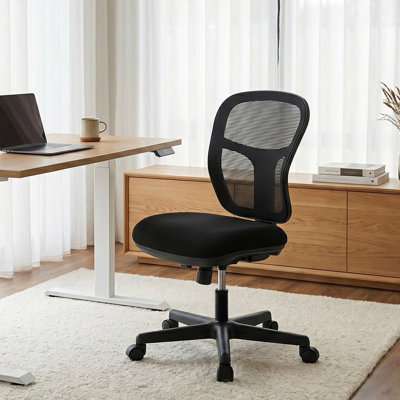 Petite  Armless Compact Office Chair – Perfect For Home Office & Study Desk, Space-Saving Modern Design