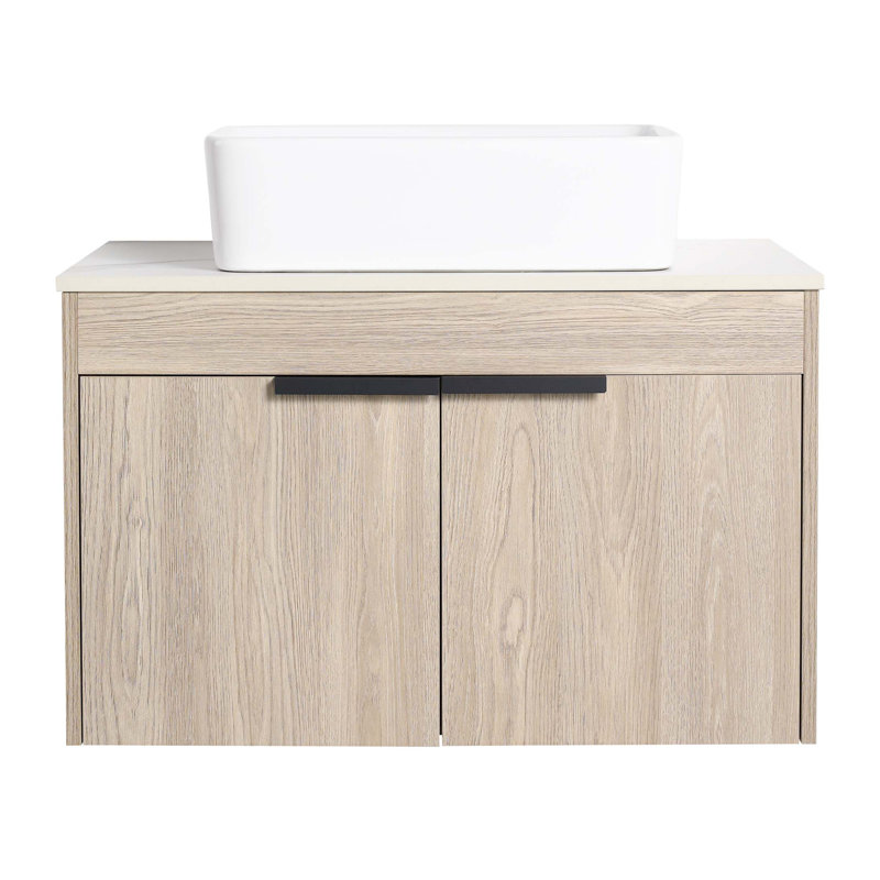 Ensemble de meuble-lavabo mural 30 po avec lavabo en céramique