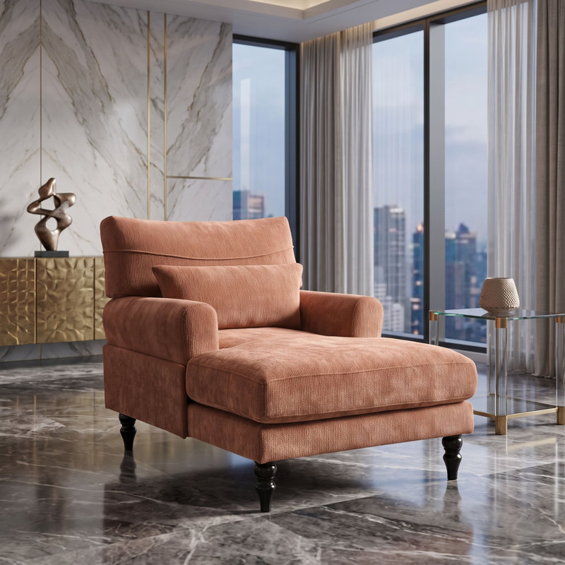 Fauteuil inclinable intérieur moderne rembourré, Orange