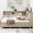 Full Size Wood Daybed With Storage Options And 3 Drawers, Antique White Milk Look, Build For Dependability Lasting Use-2033112491