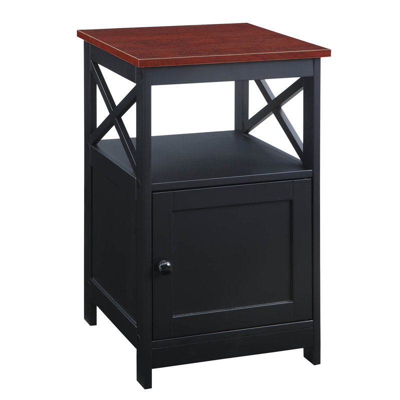 Darek End Table, Cherry/Black