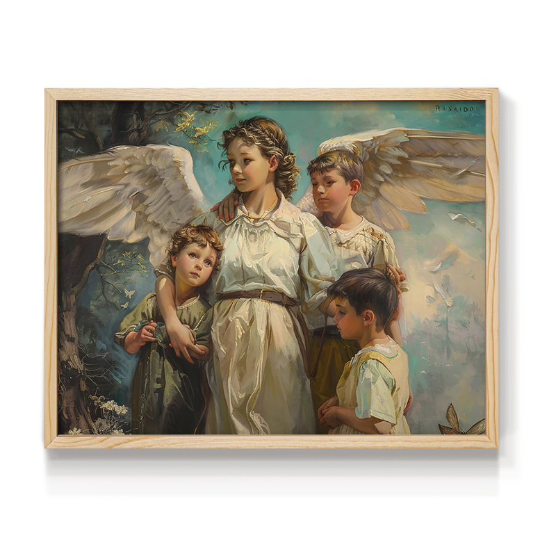 Angels From Above-XCV III - Impression encadrée - Restickable, H 8 po x l 10 po, Encadré naturel
