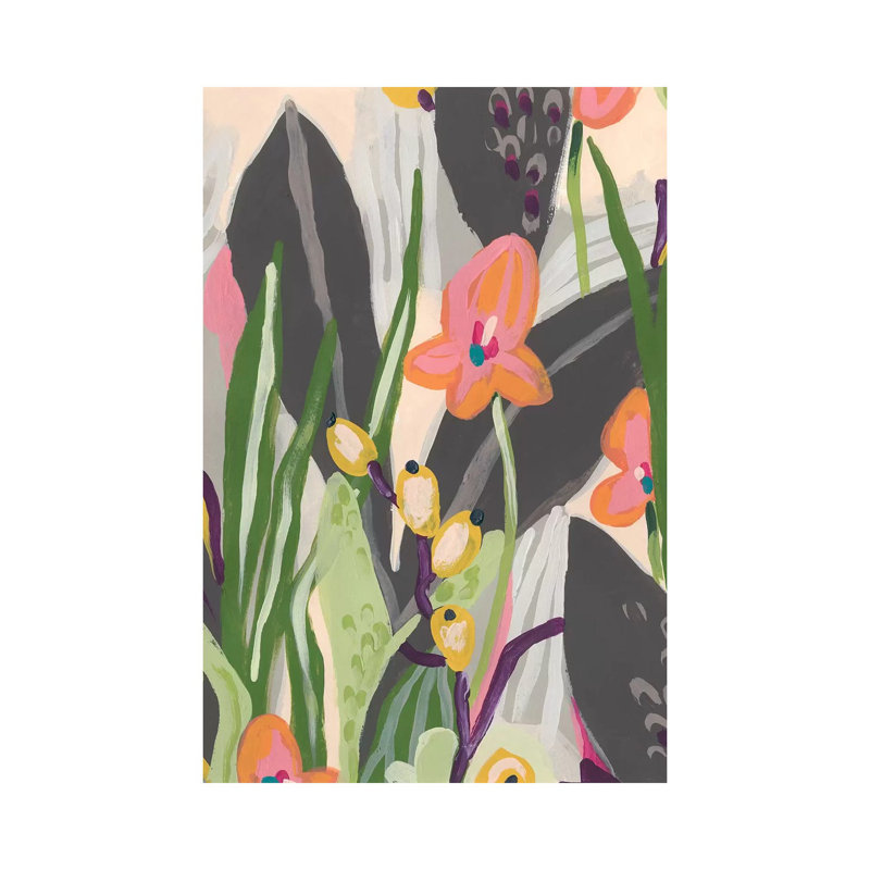 Vibrant Ladyslippers I by June Erica Vess - Wrapped Canvas Print, 20.32 cm H x 30.48 cm W