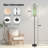  68.5" Standing Floor Lamp Delicate White Floral Turquoise Dimmable Metal Pole Lamp with Linen Lampshade LED Bulb Included