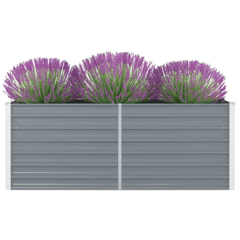 Arlington Metal Planter Box, 160cm H x 80cm W x 45cm D, Grey