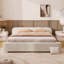 Très grand cadre de lit tapissier blanc très grand avec support en bois pour chambre à coucher-673190619