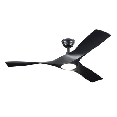  Ventilateur de plafond de 52 pouces avec lumière: 3 pales blanches en ABS de style campagne moderne avec télécommande - DEL à intensité variable, moteur réversible à 6 vitesses, minuterie 2 / 4H pour le salon
