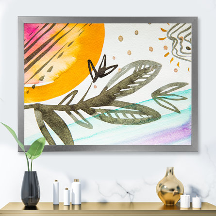 Multicolor Abstract Plant Petals Framed On Canvas Print