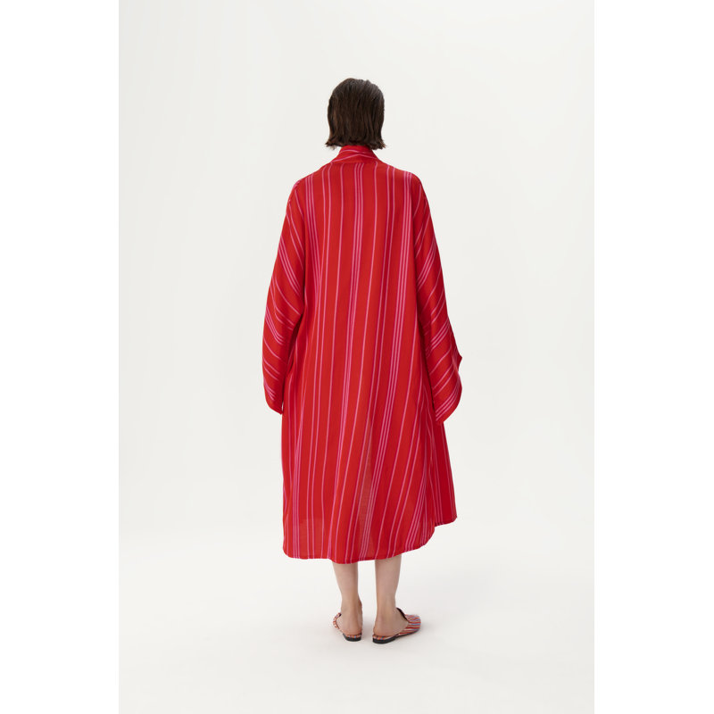 Shawl Neck Kimono Red