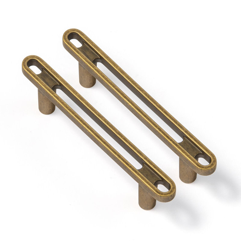 Retro Style Cabinet Pull Handles, 5", Antique Brass