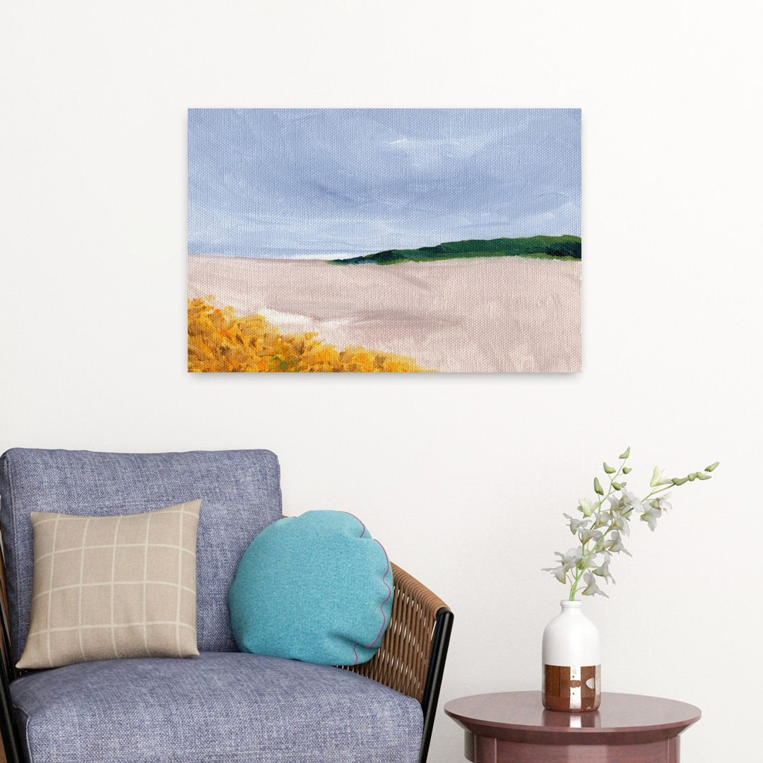 Golden Dunes Shore Peaceful Serene Tranquil Coastal Wall Art Print