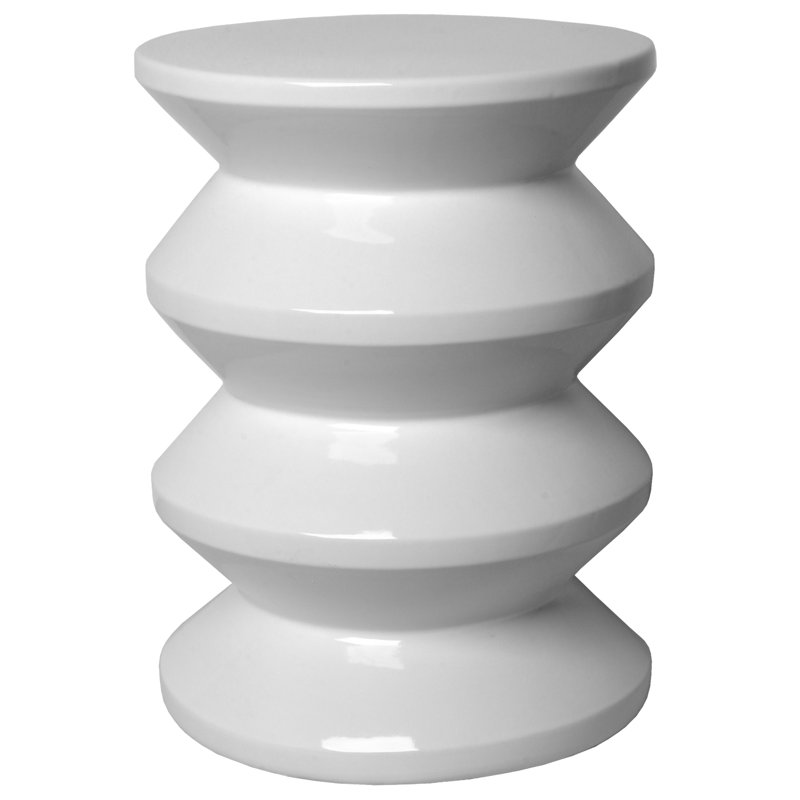 Dameron Round Outdoor Side Table , 13'' in. W 13'' in. D, White