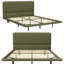 Full Size Floating Bed Frame with LED Lights - Modern PU Leather Platform Bed, Remote-Controlled Lighting, No Box Spring Needed, Contemporary Bedroom Furniture-771245285