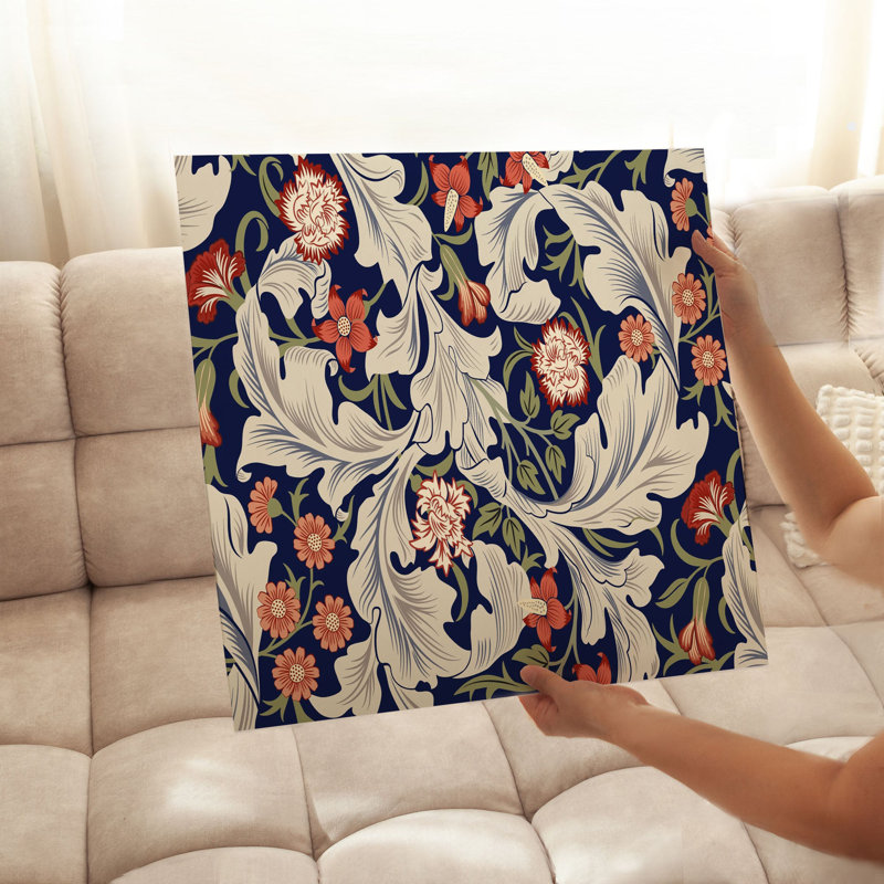 Botanical William Morris Style Pattern IX Classical Unframed Art Print, 10" H x 10" W