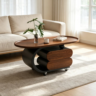 Movable Coffee Table With Drawer Storage