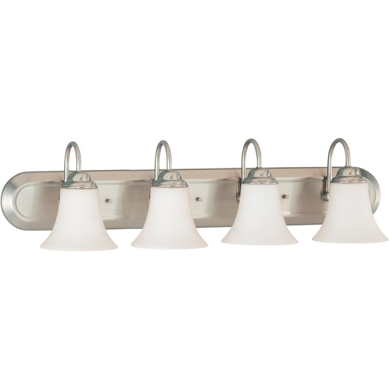 Éclairage de salle de bain à intensité variable 4 lumières Zarate, 100 watts, Nickel brossé