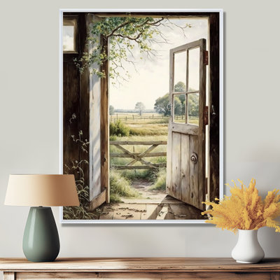 View From A Cottage Country Door II - Farm Landscape Wall Art