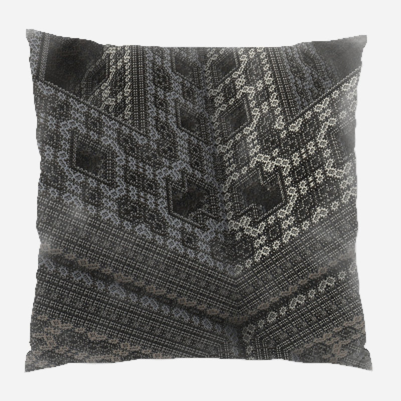 Geometric Microsuede Reversible Throw Pillow