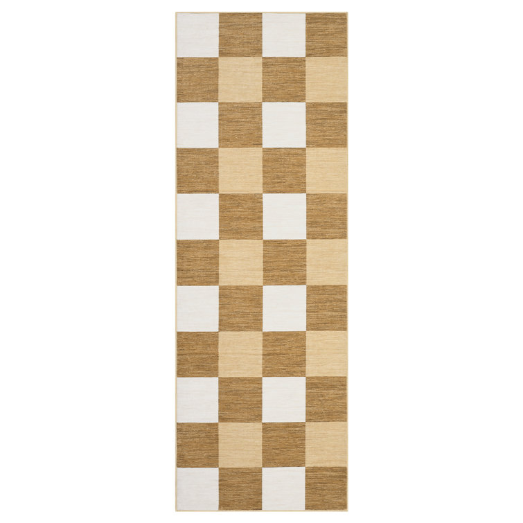 Randolph Checkered Machine Washable Rug Plaid Area Rug Soft Faux Wool Rugs Anti Slip Rugs Large Rug Carpet for Entryway Bedroom Living Room Hallway Kitchen Dining Room and Laundry Room
