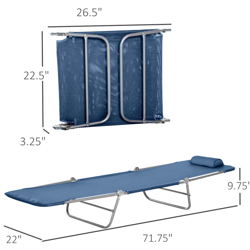 Chaise de patio bleue - 6 sièges inclinables et respirants pour profiter de l'extérieur, de la plage, du fauteuil inclinable en filet