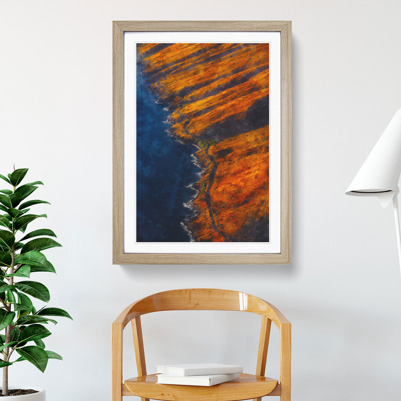 Maui Hawaii - Picture Frame Graphic Art, Oak Framed, 65cm H x 48cm W x 2cm D