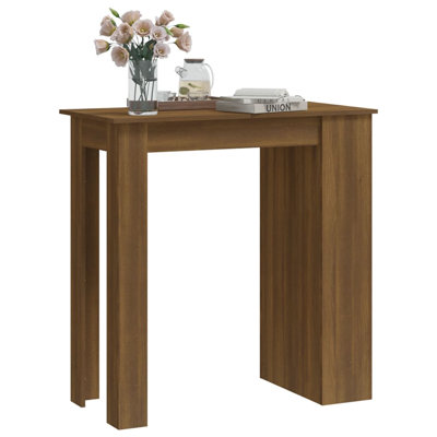 Bar Table Kitchen Pub Bistro Table with Storage Rack Engineered Wood by Latitude Run