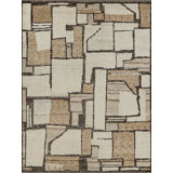 Alcama hand-knotted New Zealand Wool Beige/Ivory/Brown Area Rug