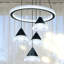 Lustre en grappe moderne à 4 lumières avec lumière DEL